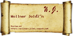 Wollner Jolán névjegykártya